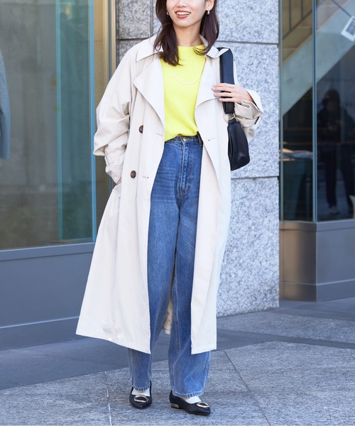 Chez toi(シェトワ)の「BIGシルエットトレンチコート(トレンチコート・レディース・サックスブルー/アイボリー/ベージュ・FREE)」の7枚目の写真