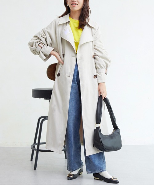 Chez toi(シェトワ)の「BIGシルエットトレンチコート(トレンチコート・レディース・サックスブルー/アイボリー/ベージュ・FREE)」の9枚目の写真