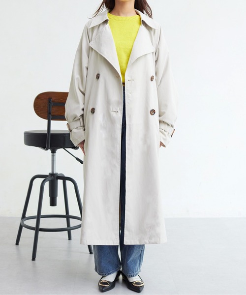 Chez toi(シェトワ)の「BIGシルエットトレンチコート(トレンチコート・レディース・サックスブルー/アイボリー/ベージュ・FREE)」の15枚目の写真
