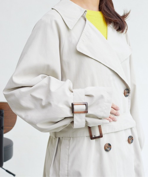 Chez toi(シェトワ)の「BIGシルエットトレンチコート(トレンチコート・レディース・サックスブルー/アイボリー/ベージュ・FREE)」の19枚目の写真
