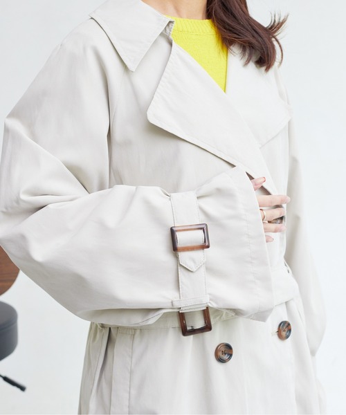 Chez toi(シェトワ)の「BIGシルエットトレンチコート(トレンチコート・レディース・サックスブルー/アイボリー/ベージュ・FREE)」の20枚目の写真