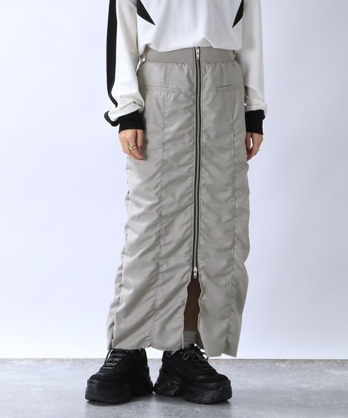 JEANASIS（ジーナシス）の「2WAYシャーリングナロースカート/996519（スカート・レディース・ホワイト/ブラック/グレー・FREE）」の12枚目の写真