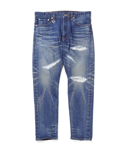 uniform experiment（ユニフォームエクスペリメント）の「DAMAGED DENIM TAPERED PANTS（デニムパンツ・メンズ・ブラック/インディゴブルー・4/3/2/1）」の8枚目の写真