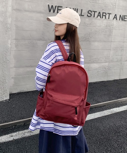 SHEPP(シープ)の「サイドポケット ナイロンバックパック/リュック(バックパック/リュック・レディース・ブラック/アイボリー/バーガンディー・FREE)」の5枚目の写真
