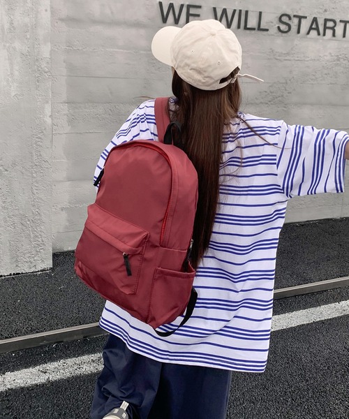 SHEPP(シープ)の「サイドポケット ナイロンバックパック/リュック(バックパック/リュック・レディース・ブラック/アイボリー/バーガンディー・FREE)」の6枚目の写真