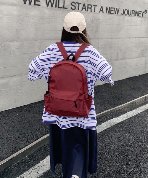 SHEPP(シープ)の「サイドポケット ナイロンバックパック/リュック(バックパック/リュック・レディース・ブラック/アイボリー/バーガンディー・FREE)」の7枚目の写真