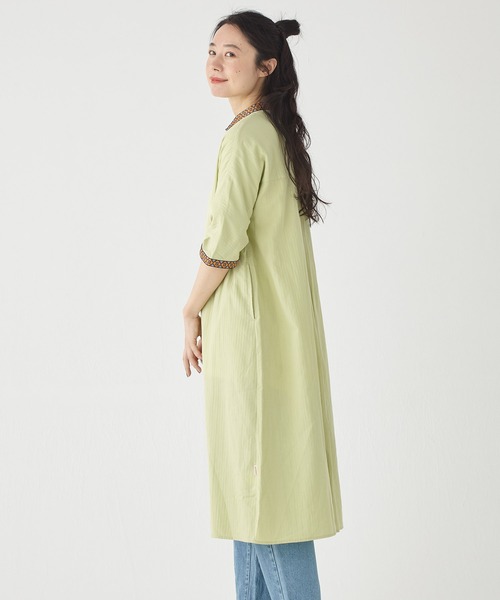 KRIFF MAYER Lady's Collection(クリフメイヤーレディースコレクション)の「チロリアンモモンガシャツワンピ(シャツワンピース・レディース・オレンジ/ネイビー/ライトグリーン/カラフル/オフホワイト・MEDIUM/LARGE)」の17枚目の写真