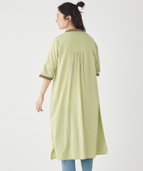KRIFF MAYER Lady's Collection(クリフメイヤーレディースコレクション)の「チロリアンモモンガシャツワンピ(シャツワンピース・レディース・オレンジ/ネイビー/ライトグリーン/カラフル/オフホワイト・MEDIUM/LARGE)」の18枚目の写真