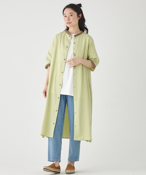 KRIFF MAYER Lady's Collection(クリフメイヤーレディースコレクション)の「チロリアンモモンガシャツワンピ(シャツワンピース・レディース・オレンジ/ネイビー/ライトグリーン/カラフル/オフホワイト・MEDIUM/LARGE)」の19枚目の写真