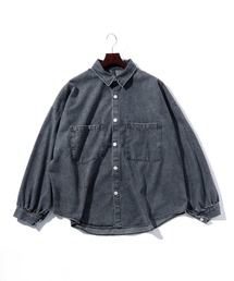 THISIS（ディスイズ）の「ビッグシルエット 6.5オンス デニム 袖ギャザー シャツ レディース（シャツ/ブラウス）」
