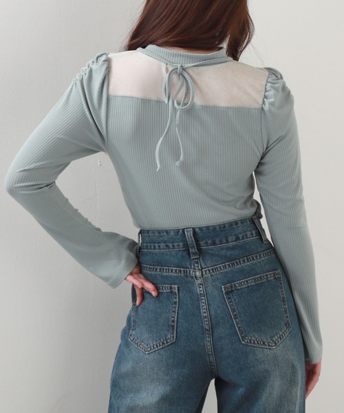 Cheek（チーク）の「デコルテシアーリブカットソー（Tシャツ/カットソー・レディース・ピンク/ミント/ブルー/アイボリー・MEDIUM）」の15枚目の写真