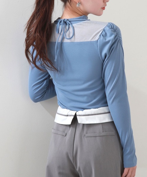 Cheek（チーク）の「デコルテシアーリブカットソー（Tシャツ/カットソー・レディース・ピンク/ミント/ブルー/アイボリー・MEDIUM）」の18枚目の写真