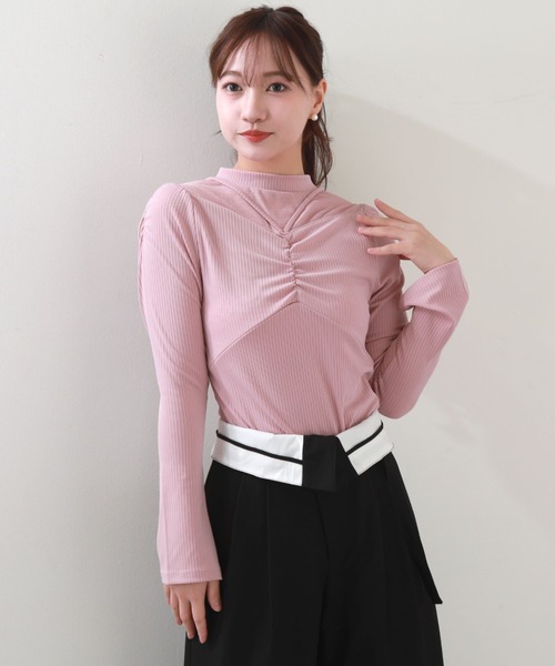 Cheek（チーク）の「デコルテシアーリブカットソー（Tシャツ/カットソー・レディース・ピンク/ミント/ブルー/アイボリー・MEDIUM）」の7枚目の写真