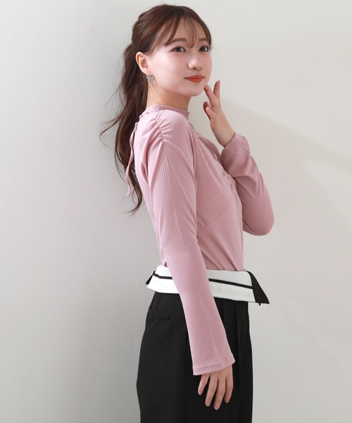 Cheek（チーク）の「デコルテシアーリブカットソー（Tシャツ/カットソー・レディース・ピンク/ミント/ブルー/アイボリー・MEDIUM）」の8枚目の写真