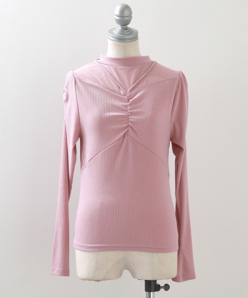 Cheek（チーク）の「デコルテシアーリブカットソー（Tシャツ/カットソー・レディース・ピンク/ミント/ブルー/アイボリー・MEDIUM）」の10枚目の写真