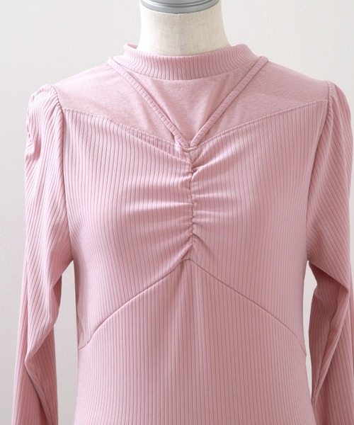 Cheek（チーク）の「デコルテシアーリブカットソー（Tシャツ/カットソー・レディース・ピンク/ミント/ブルー/アイボリー・MEDIUM）」の5枚目の写真