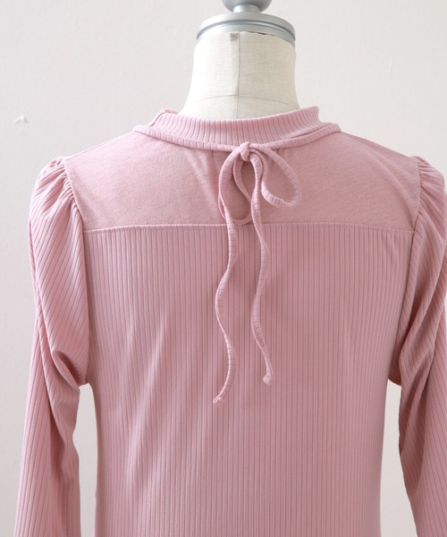 Cheek（チーク）の「デコルテシアーリブカットソー（Tシャツ/カットソー・レディース・ピンク/ミント/ブルー/アイボリー・MEDIUM）」の6枚目の写真