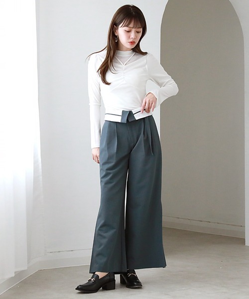 Cheek（チーク）の「デコルテシアーリブカットソー（Tシャツ/カットソー・レディース・ピンク/ミント/ブルー/アイボリー・MEDIUM）」の22枚目の写真