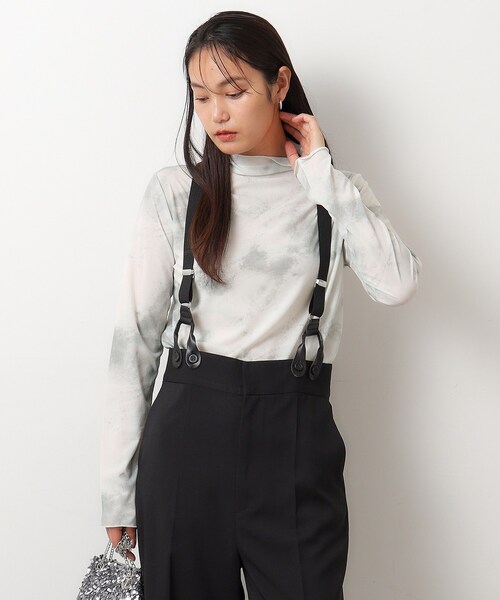 OPAQUE.CLIP（オペークドットクリップ）の「◆シアープリントメロウトップス【ストレッチ/洗濯機洗い可】（Tシャツ/カットソー・レディース・ライトイエロー系4/グレー系3・40/38）」の7枚目の写真