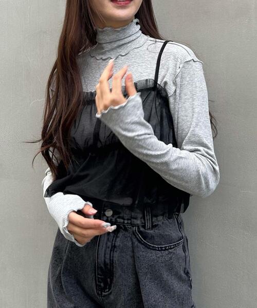 INGNI（イング）の「メローハイネックトップス（その他トップス・レディース・ブラック/その他/オフホワイト/グレー・M）」の3枚目の写真