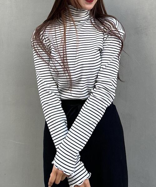 INGNI（イング）の「メローハイネックトップス（その他トップス・レディース・ブラック/その他/オフホワイト/グレー・M）」の4枚目の写真