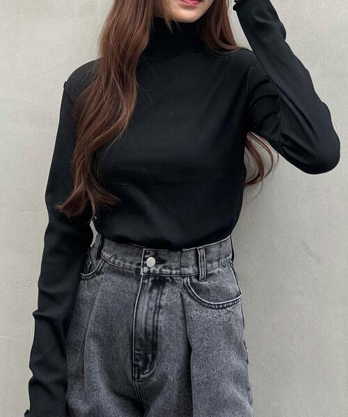 INGNI（イング）の「メローハイネックトップス（その他トップス・レディース・ブラック/その他/オフホワイト/グレー・M）」の2枚目の写真