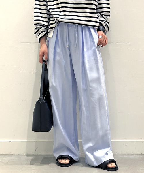 AP STUDIO(エーピーストゥディオ)の「リヨセルオックスイージーパンツ(その他パンツ・レディース・ベージュ/サックスブルー・36/38)」の2枚目の写真