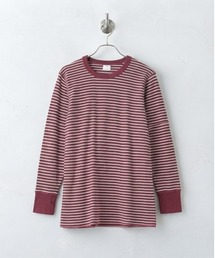 【JEMORGAN / ジェーイーモーガン】ワッフルクルーネックボーダーロングスリーブTシャツ パック