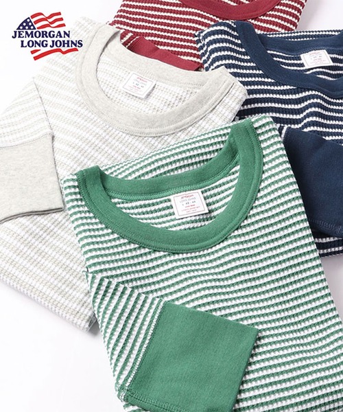 JEMORGAN(ジェーイーモーガン)の「【JEMORGAN / ジェーイーモーガン】ワッフルクルーネックボーダーロングスリーブTシャツ パック(Tシャツ/カットソー・メンズ・ワイン/グレー/ネイビー/グリーン/チャコールグレー/ナチュラル・XL/L/M/S)」の7枚目の写真