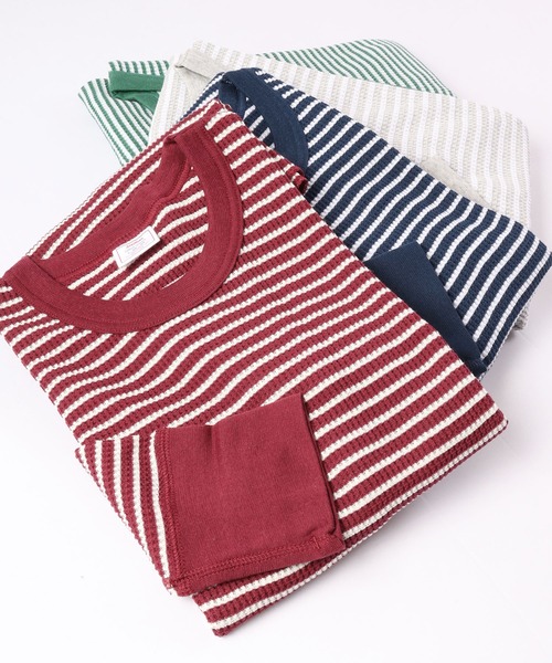 JEMORGAN(ジェーイーモーガン)の「【JEMORGAN / ジェーイーモーガン】ワッフルクルーネックボーダーロングスリーブTシャツ パック(Tシャツ/カットソー・メンズ・ワイン/グレー/ネイビー/グリーン/チャコールグレー/ナチュラル・XL/L/M/S)」の12枚目の写真