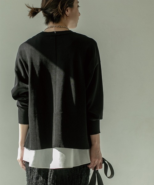 OPAQUE.CLIP（オペークドットクリップ）の「◆≪ツインセット≫ ワイドニット×タンクトップシャツ【洗濯機洗い可】（その他トップス・レディース・ブルー/ライトイエロー系/ライトベージュ/ブラック・42/40/38/36）」の10枚目の写真