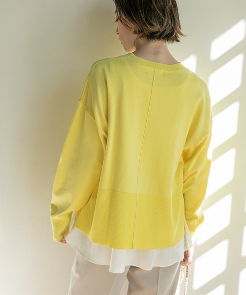 OPAQUE.CLIP（オペークドットクリップ）の「◆≪ツインセット≫ ワイドニット×タンクトップシャツ【洗濯機洗い可】（その他トップス・レディース・ブルー/ライトイエロー系/ライトベージュ/ブラック・42/40/38/36）」の17枚目の写真