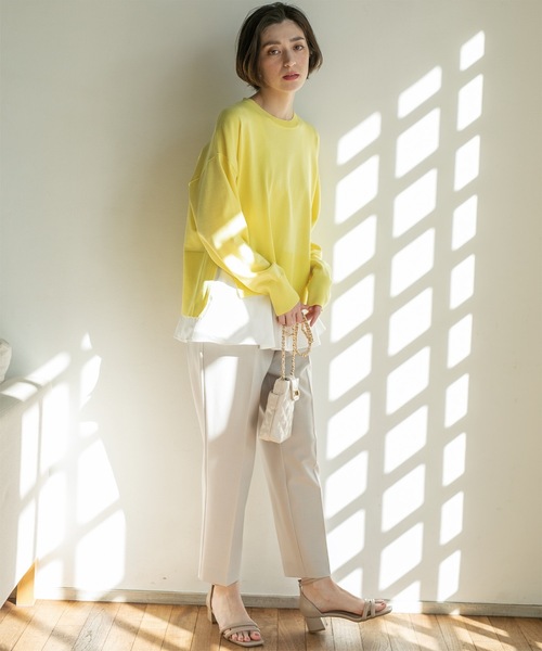 OPAQUE.CLIP（オペークドットクリップ）の「◆≪ツインセット≫ ワイドニット×タンクトップシャツ【洗濯機洗い可】（その他トップス・レディース・ブルー/ライトイエロー系/ライトベージュ/ブラック・42/40/38/36）」の20枚目の写真