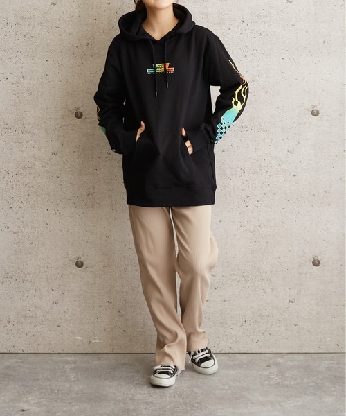 【セール】VANS M GLOW FLAME プルPK VN0A541BBLK（パーカー）｜US VANS（ユーエスヴァンズ）