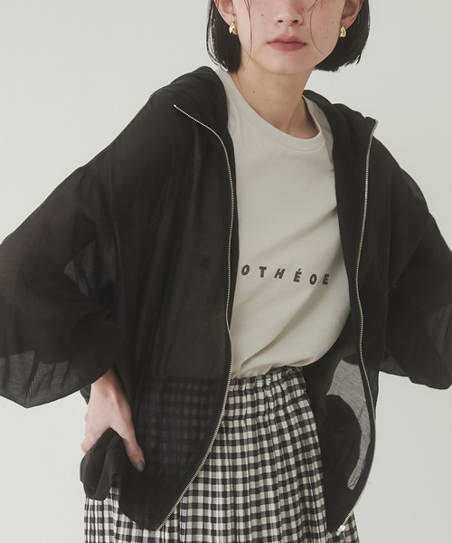 hunch（ハンチ）の「【WEB限定/別注】シアー バルーンスリーブ パーカー（シャツ/ブラウス・レディース・グリーン/ベージュ/ホワイト/ブラック・FREE）」の3枚目の写真