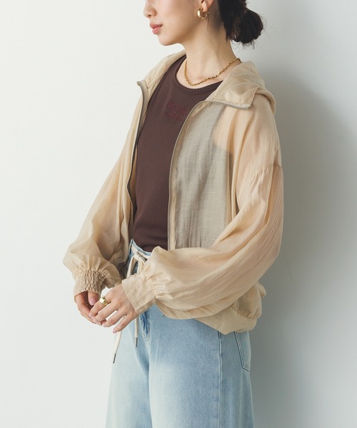 hunch（ハンチ）の「【WEB限定/別注】シアー バルーンスリーブ パーカー（シャツ/ブラウス・レディース・グリーン/ベージュ/ホワイト/ブラック・FREE）」の15枚目の写真