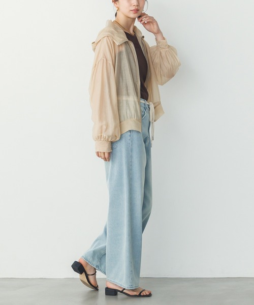 hunch（ハンチ）の「【WEB限定/別注】シアー バルーンスリーブ パーカー（シャツ/ブラウス・レディース・グリーン/ベージュ/ホワイト/ブラック・FREE）」の18枚目の写真