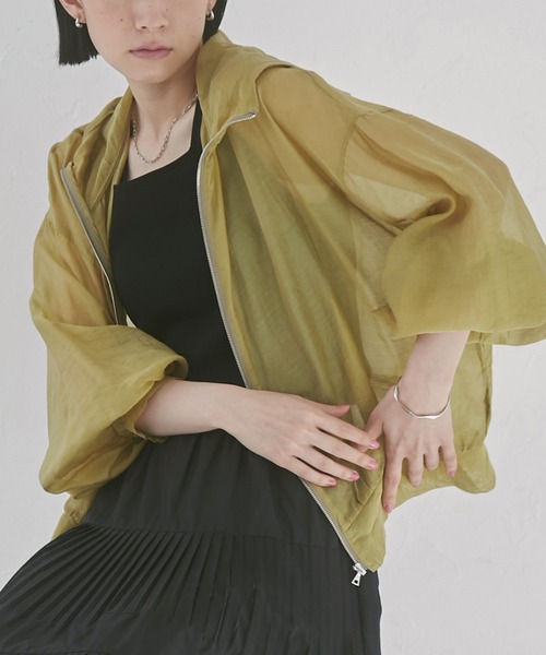 hunch（ハンチ）の「【WEB限定/別注】シアー バルーンスリーブ パーカー（シャツ/ブラウス・レディース・グリーン/ベージュ/ホワイト/ブラック・FREE）」の19枚目の写真