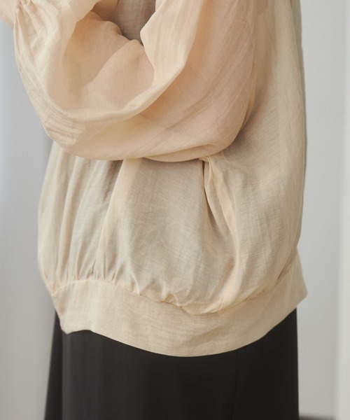 hunch（ハンチ）の「【WEB限定/別注】シアー バルーンスリーブ パーカー（シャツ/ブラウス・レディース・グリーン/ベージュ/ホワイト/ブラック・FREE）」の12枚目の写真