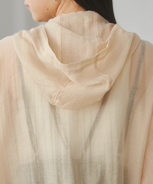 hunch（ハンチ）の「【WEB限定/別注】シアー バルーンスリーブ パーカー（シャツ/ブラウス・レディース・グリーン/ベージュ/ホワイト/ブラック・FREE）」の5枚目の写真