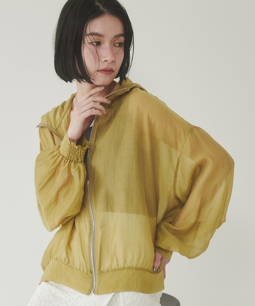 hunch（ハンチ）の「【WEB限定/別注】シアー バルーンスリーブ パーカー（シャツ/ブラウス・レディース・グリーン/ベージュ/ホワイト/ブラック・FREE）」の20枚目の写真