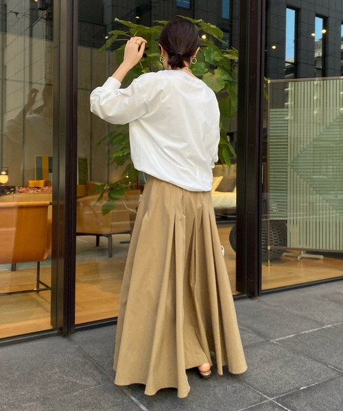 DouDou（ドゥドゥ）の「タックフレアスカート（スカート・レディース・ブラック/グレー/ベージュ・FREE）」の8枚目の写真