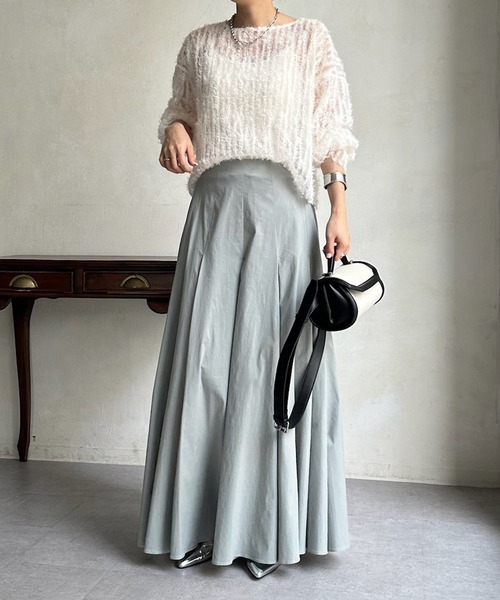 DouDou（ドゥドゥ）の「タックフレアスカート（スカート・レディース・ブラック/グレー/ベージュ・FREE）」の13枚目の写真