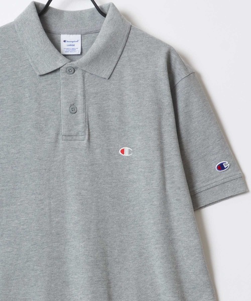Champion(チャンピオン)の「Champion/チャンピオン カノコ ロゴワッペン ワンポイント刺繍 半袖ポロシャツ/レディース メンズ(ポロシャツ・メンズ・ネイビー/ホワイト/ブラック/グレー・M/L/XL)」の3枚目の写真