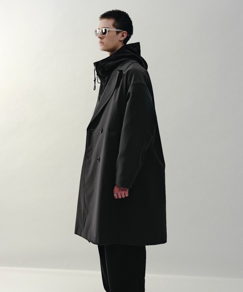 Polyester Typewriter Double Breasted Coat