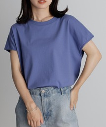 [Beautiful Cotton]サイドスリットフレンチスリーブTシャツ