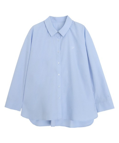 Pierrot（ピエロ）の「刺繍ロゴシャツ（シャツ/ブラウス・レディース・オフホワイト/ブルー系その他/ネイビー・L/M）」の13枚目の写真