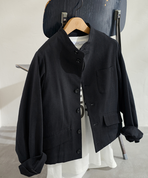 FRAMeWORK シルク混スタンドカラージャケット FRAMeWORK シルク混スタンドカラージャケット