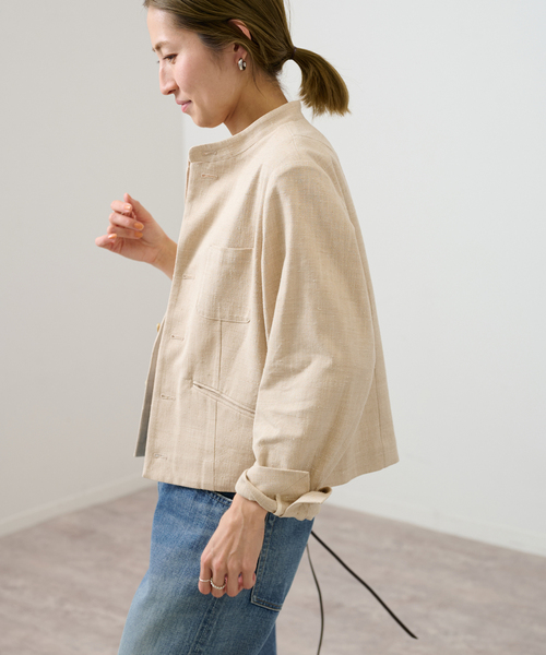 FRAMeWORK シルク混スタンドカラージャケット FRAMeWORK シルク混スタンドカラージャケット