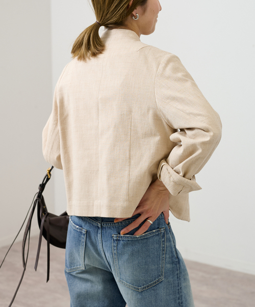 FRAMeWORK シルク混スタンドカラージャケット FRAMeWORK シルク混スタンドカラージャケット